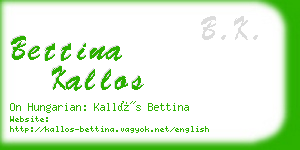 bettina kallos business card